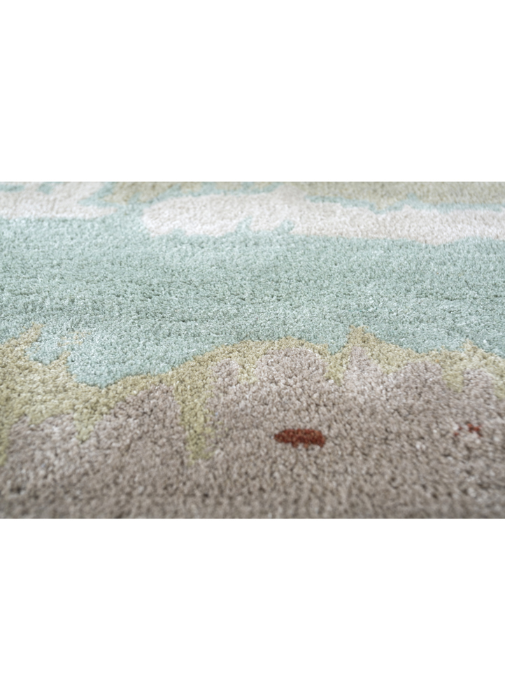 genesis blue wool and viscose hand tufted Rug - CloseUp